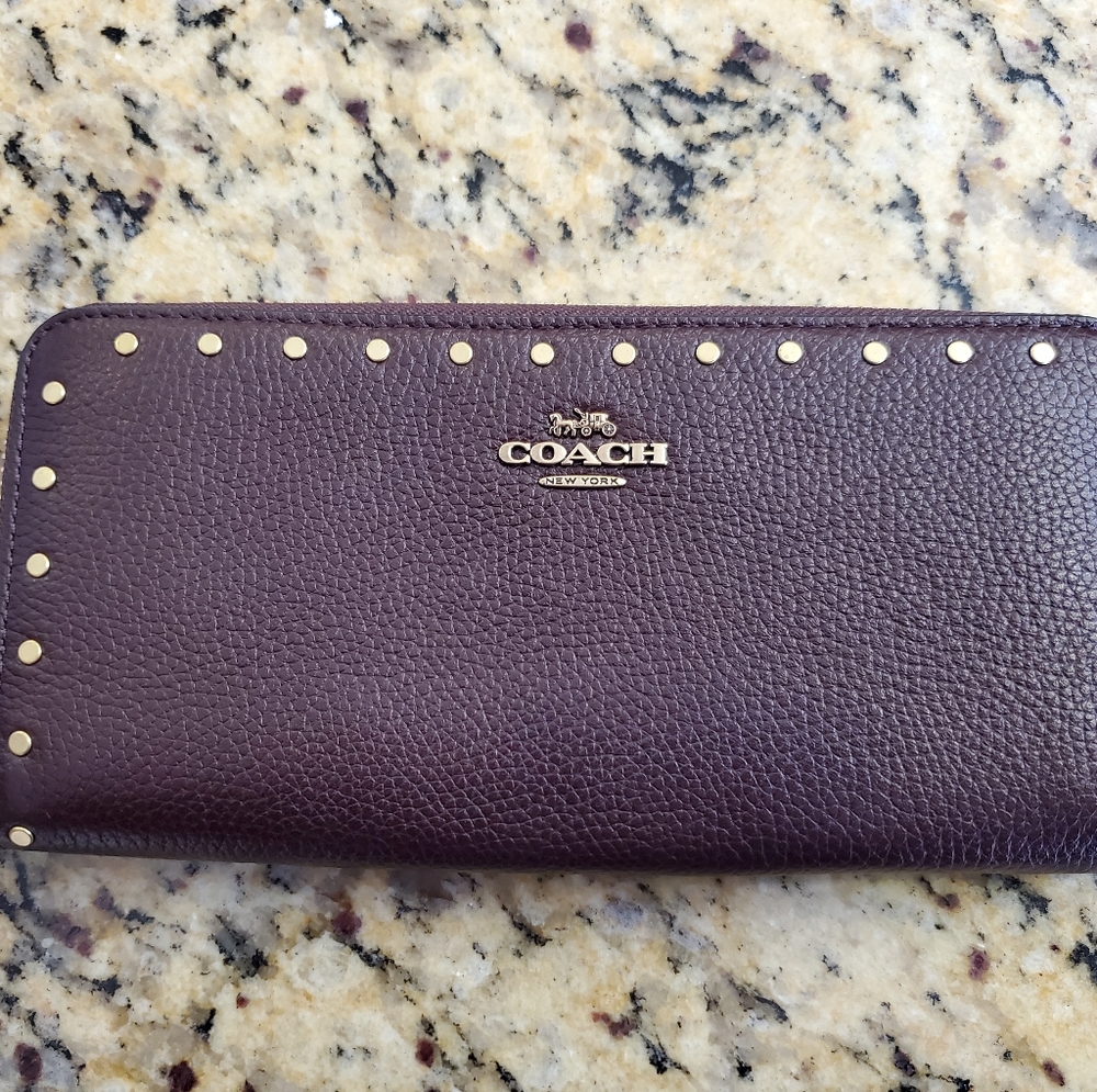 Coach Oxblood Rivets Wallet